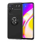 For OPPO F19 Pro Plus Metal Ring Holder 360 Degree Rotating TPU Case(Black+Black) - 1