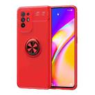 For OPPO F19 Pro Plus Metal Ring Holder 360 Degree Rotating TPU Case(Red+Red) - 1