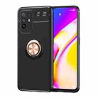 For OPPO F19 Pro Plus Metal Ring Holder 360 Degree Rotating TPU Case(Black+Rose Gold) - 1