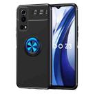 For vivo IQOO Z3 5G Metal Ring Holder 360 Degree Rotating TPU Case(Black+Blue) - 1