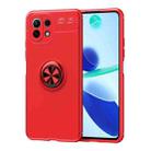 For Xiaomi Mi 11 Lite Metal Ring Holder 360 Degree Rotating TPU Case(Red+Red) - 1