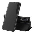 For Samsung Galaxy A02 Side Display  Shockproof Horizontal Flip Leather Case with Holder(Black) - 1