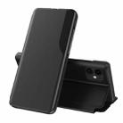 For OPPO Find X3 / Find X3 Pro Side Display  Shockproof Horizontal Flip Leather Case with Holder(Black) - 1