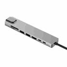 Aluminum Alloy 8 in 1 Multi HD USB 3.0 USB-C Hub Adapter Charging SD PD and TF RJ45 Card Reader Adapter for MacBook Pro Air - 1