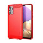 For Samsung Galaxy A32 4G(EU Version) MOFI Gentleness Series Brushed Texture Carbon Fiber Soft TPU Case(Red) - 1