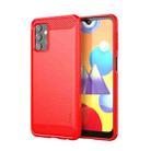 For Samsung Galaxy A32 5G MOFI Gentleness Series Brushed Texture Carbon Fiber Soft TPU Case(Red) - 1