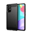 For Samsung Galaxy A52 5G/4G MOFI Gentleness Series Brushed Texture Carbon Fiber Soft TPU Case(Black) - 1