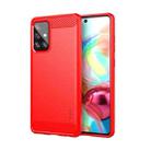 For Samsung Galaxy A72 5G/4G MOFI Gentleness Series Brushed Texture Carbon Fiber Soft TPU Case(Red) - 1