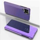 For Samsung Galaxy F62/M62 Plated Mirror Horizontal Flip Leather Case with Holder(Purple Blue) - 1