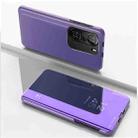 For Redmi K40/K40 Pro/K40 Pro+/Poco F3 Plated Mirror Horizontal Flip Leather Case with Holder(Purple Blue) - 1