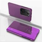 For Redmi K40/K40 Pro/K40 Pro+/Poco F3 Plated Mirror Horizontal Flip Leather Case with Holder(Purple) - 1