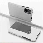 For Xiaomi Redmi Note 10 Pro Plated Mirror Horizontal Flip Leather Case with Holder(Silver) - 1