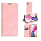 For Motorola Moto G Stylus 2021 Retro-skin Business Magnetic Suction Leather Case with Holder & Card Slots & Wallet(Pink) - 1