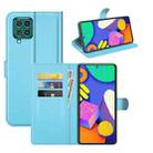 For Samsung Galaxy F62 / M62 Litchi Texture Horizontal Flip Protective Case with Holder & Card Slots & Wallet(Blue) - 1
