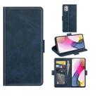 For Motorola Moto G Stylus 2021 Dual-side Magnetic Buckle Horizontal Flip Leather Case with Holder & Card Slots & Wallet(Dark Blue) - 1