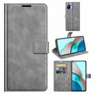 For Xiaomi Mi 11 Lite 4G / 5G Retro Calf Pattern Buckle Horizontal Flip Leather Case with Holder & Card Slots & Wallet(Grey) - 1