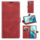 For Xiaomi Mi 11 Lite 4G / 5G Retro Calf Pattern Buckle Horizontal Flip Leather Case with Holder & Card Slots & Wallet(Red) - 1