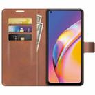For OPPO A94 4G / F19 Pro Retro Calf Pattern Buckle Horizontal Flip Leather Case with Holder & Card Slots & Wallet(Light Brown) - 3