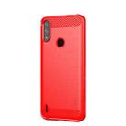 For Motorola Moto E7 Power MOFI Gentleness Series Brushed Texture Carbon Fiber Soft TPU Case(Red) - 1