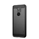 For Motorola Moto G Play 2021 MOFI Gentleness Series Brushed Texture Carbon Fiber Soft TPU Case(Black) - 1