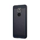 For Motorola Moto G Play 2021 MOFI Gentleness Series Brushed Texture Carbon Fiber Soft TPU Case(Blue) - 1