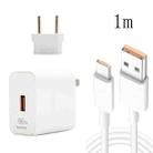 66W USB Fast Charging Travel Charger With EU Plug Conversion Head + 6A USB to Type-C Flash Charging Data Cable, EU Plug(1m) - 1