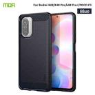 For Xiaomi Redmi K40 / K40 Pro / K40 Pro+ / Poco F3 MOFI Gentleness Series Brushed Texture Carbon Fiber Soft TPU Case(Blue) - 1