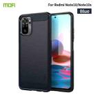 For Xiaomi Redmi Note 10 / Note 10S MOFI Gentleness Series Brushed Texture Carbon Fiber Soft TPU Case(Blue) - 1