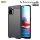 For Xiaomi Redmi Note 10 / Note 10S MOFI Gentleness Series Brushed Texture Carbon Fiber Soft TPU Case(Grey) - 1