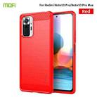 For Xiaomi Redmi Note 10 Pro / Note 10 Pro Max MOFI Gentleness Series Brushed Texture Carbon Fiber Soft TPU Case(Red) - 1