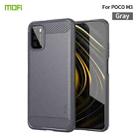 For Xiaomi Poco M3 / Redmi 9T MOFI Gentleness Series Brushed Texture Carbon Fiber Soft TPU Case(Grey) - 1