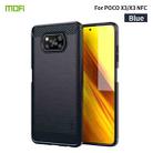 For Xiaomi POCO X3 / X3 NFC MOFI Gentleness Series Brushed Texture Carbon Fiber Soft TPU Case(Blue) - 1