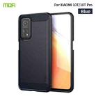 For Xiaomi Mi 10T / 10T Pro / Redmi  K30S MOFI Gentleness Series Brushed Texture Carbon Fiber Soft TPU Case(Blue) - 1