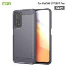 For Xiaomi Mi 10T / 10T Pro / Redmi  K30S MOFI Gentleness Series Brushed Texture Carbon Fiber Soft TPU Case(Grey) - 1