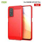 For Xiaomi Mi 10T / 10T Pro / Redmi  K30S MOFI Gentleness Series Brushed Texture Carbon Fiber Soft TPU Case(Red) - 1