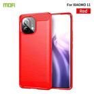 For Xiaomi Mi 11 MOFI Gentleness Series Brushed Texture Carbon Fiber Soft TPU Case(Red) - 1