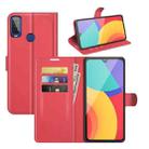 For Alcatel 1L 2021 Litchi Texture Horizontal Flip Protective Case with Holder & Card Slots & Wallet(Red) - 1