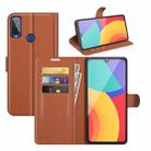 For Alcatel 1L 2021 Litchi Texture Horizontal Flip Protective Case with Holder & Card Slots & Wallet(Brown) - 1