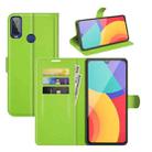 For Alcatel 1L 2021 Litchi Texture Horizontal Flip Protective Case with Holder & Card Slots & Wallet(Green) - 1