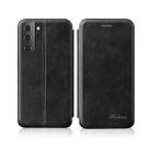 For Samsung Galaxy S21+ 5G Retro Texture Magnetic Leather Case with Card Slot & Holderer(Black) - 1
