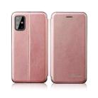 For Samsung Galaxy S21 Ultra 5G Retro Texture Magnetic Leather Case with Card Slot & Holder(Rose Gold) - 1