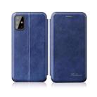 For Samsung Galaxy S21 Ultra 5G Retro Texture Magnetic Leather Case with Card Slot & Holder(Blue) - 1