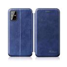 For Samsung Galaxy A52 5G/4G ntegrated Electricity Pressing Retro Texture Magnetic TPU+PU Leather Case with Card Slot & Holder(Blue) - 1