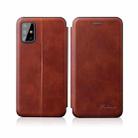 For Samsung Galaxy A02 (EU Version) ntegrated Electricity Pressing Retro Texture Magnetic TPU+PU Leather Case with Card Slot & Holder(Brown) - 1