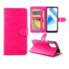For OPPO A55 5G Crazy Horse Texture Leather Horizontal Flip Protective Case with Holder & Card Slots & Wallet & Photo Frame(Rose Red) - 1