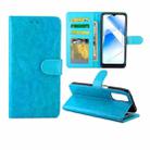For OPPO A55 5G Crazy Horse Texture Leather Horizontal Flip Protective Case with Holder & Card Slots & Wallet & Photo Frame(Baby Blue) - 1