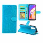 For OPPO A93 5G Crazy Horse Texture Leather Horizontal Flip Protective Case with Holder & Card Slots & Wallet & Photo Frame(Baby Blue) - 1