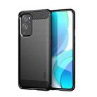 For OnePlus 9 MOFI Gentleness Series Brushed Texture Carbon Fiber Soft TPU Case(Black) - 1