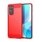 For OnePlus 9 MOFI Gentleness Series Brushed Texture Carbon Fiber Soft TPU Case(Red) - 1