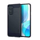 For OnePlus 9 Pro MOFI Gentleness Series Brushed Texture Carbon Fiber Soft TPU Case(Blue) - 1